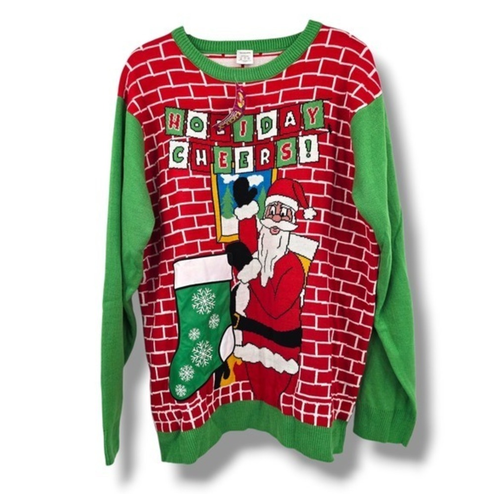 New Costume Agent Holiday Cheers Santa Ugly Christmas‎ Sweater Adult XXL